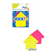 2 Neon Renk Ok �ekil Saydam 60 Yaprak 76x76 Yap��kanl� Not Ka��d� (21136) G�pta