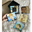 T�rk Yazarlar Ah�ap Bardak Altl��� Seti (BA14) Book Tasar�m