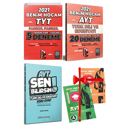 AYT 20 li Edebiyat Deneme S�nav� Soru Cevap Konu Anlat�m� ve TYT 5 li Deneme S�nav� Seti Deneme S�nav� HED�YEL� Benim Hocam Yay�nlar�