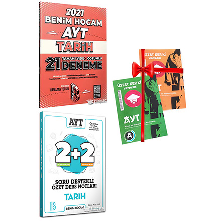 AYT Tarih 21 li Deneme S�nav� ve 2+2 �zet Ders Notlar� Seti Deneme S�nav� HED�YEL� Benim Hocam Yay�nlar�