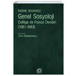 Genel Sosyoloji �leti�im Yay�nlar�