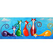 B�y�k Desenli Tuval Boyama Kediler 2 TB53 35x50 Kum