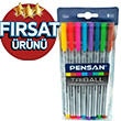 Pensan Tr�ball T�kenmez Kalem Renkli 8 Li Set 1003