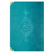 B.Cep Boy Kadife Kur`an-� Kerim (Turkuaz, Yald�zl�, M�h�rl�) Hayrat Ne�riyat