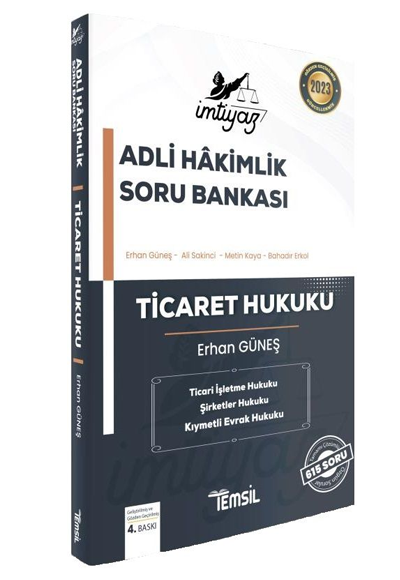2023 Adli Hakimlik Ticaret Hukuku �MT�YAZ Soru Bankas� ��z�ml� Temsil Yay�nlar�