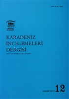 Karadeniz �ncelemeleri Dergisi Say�: 12 Serander Yay�nlar�